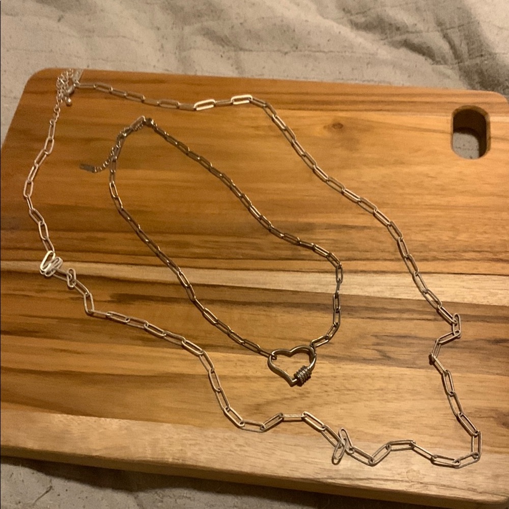 Silver Heart Chain Necklace